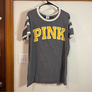 PINK T-shirt with Yellow Lettering